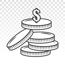 stack dollar coins or payment bill flat vector