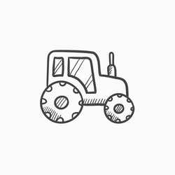 Tractor sketch icon vector