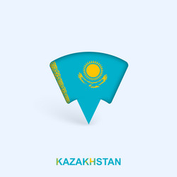 kazakhstan flag map pointer design with shadow vector image