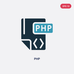 two color php icon from programming concept vector image
