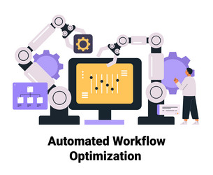 automated workflow optimization robotic arms vector image