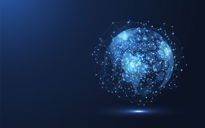 global network connection concept big data vector image