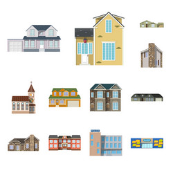 isolated object of building and front icon vector