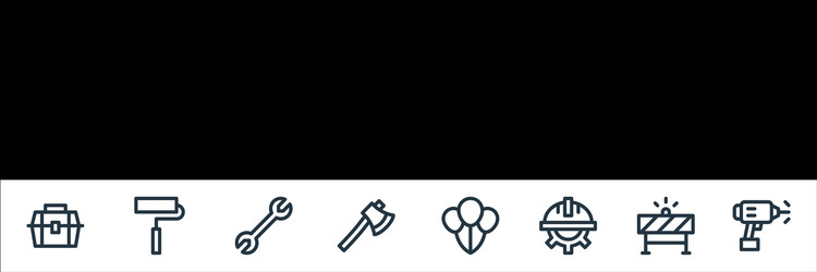 labour day line icons linear set quality vector image