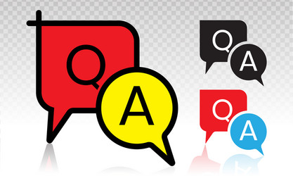 question and answer or qa speech bubbles line art vector