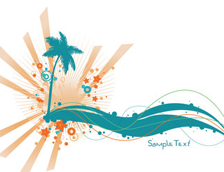 Summer with palm trees Royalty Free Vector Image