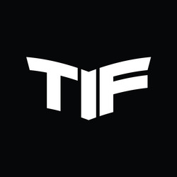 Tf logo monogram with shield slice shape design vector