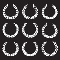 white laurel wreaths 1 vector