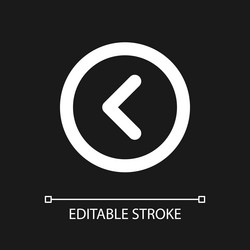 arrow left button pixel perfect white linear ui vector image