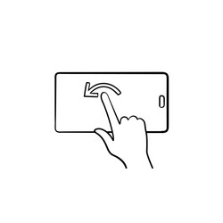 Phone touchscreen hand drawn sketch icon Vector Image
