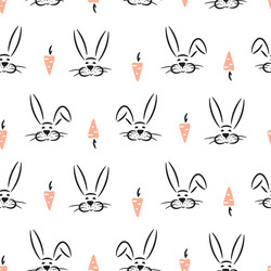 Magic rabbits and stars pattern Royalty Free Vector Image