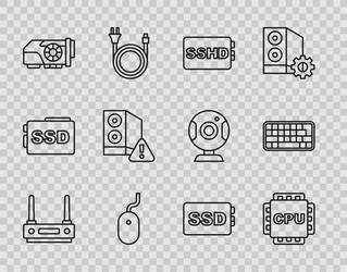 set line router and wi-fi signal processor vector image