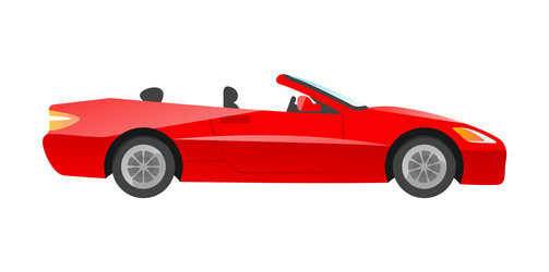 sticker red convertible sportcar on white Vector Image