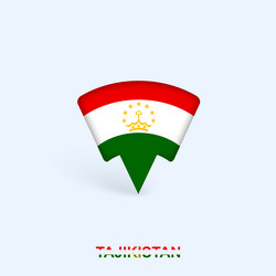 tajikistan flag map pointer design with shadow vector image