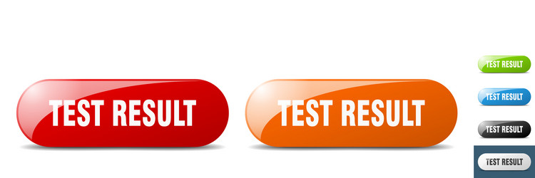 test result button key sign push set vector