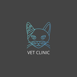 Veterinary cat logo vector