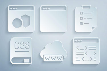 set web development clipboard with checklist vector image