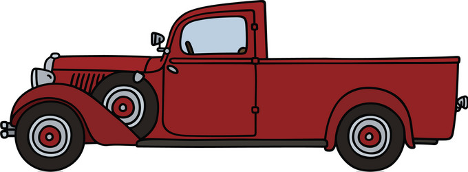 vintage red delivery car vector