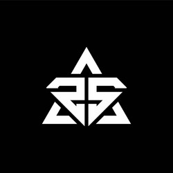 Zs monogram logo with shield shape design template