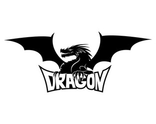 Black Dragon Silhouette Vector Image