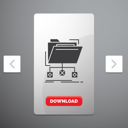 Backup data files folder network glyph icon vector