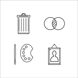 design and studio simple linear icon setsimple vector image