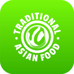 Lunch asian food icon green vector