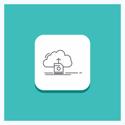 round button for cloud upload save data computing vector image