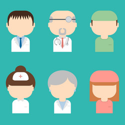 Set of doctors icons vector