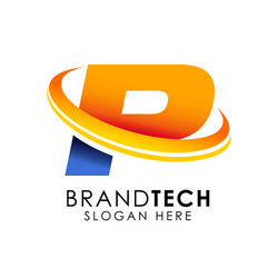 P letter pixel digital logo icon Royalty Free Vector Image