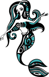 Ocean Mermaid Illustration Vector Image