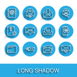 set line document folder express envelope vector image