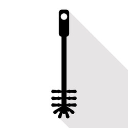 Black Toilet Brush Icon Vector Image