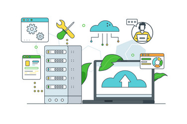 Cloud Server Management & Hosting vector image