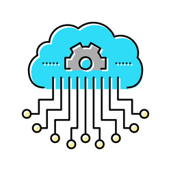 cloud storage and working process neural network vector image