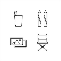 design and studio simple linear icon setsimple vector image