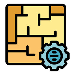 Engineer plan icon flat vector