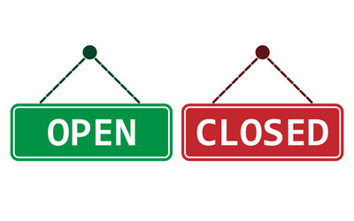 Open closed sign icon flat Royalty Free Vector Image