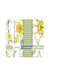 set with four seamless patterns endless texture vector image