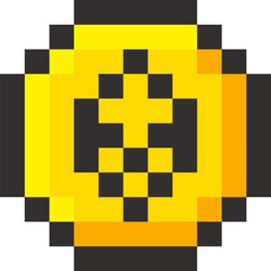 pixel ethereum cripto currency blockchain golden vector image