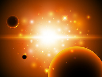 Space background with stars and planet Royalty Free Vector