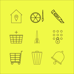 Web linear icon set simple outline icons vector