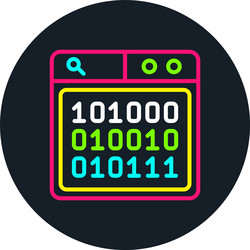 binary code line multi color icon vector image