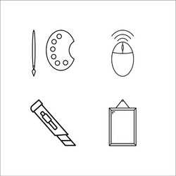 Design and studio simple linear icon setsimple vector