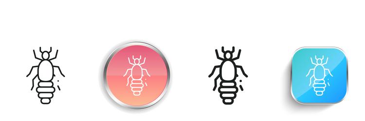 louse icon thin linear regular and button style vector image