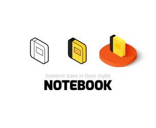notebook icon in different style vector image