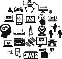 protocol icons set simple style vector image