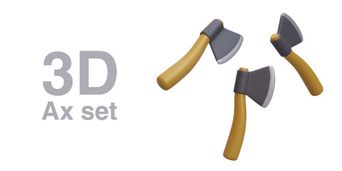 Set of realistic axes in different positions vector