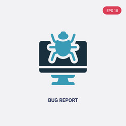 two color bug report icon from programming vector image
