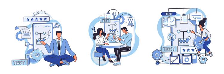 application testing metaphor software vector image